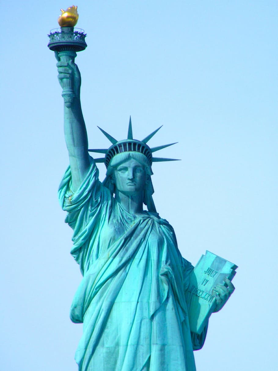 州, 自由, ニューヨーク, ランドマーク, 自由の州, アメリカ, マンハッタン, 像, 女性の肖像, 旅行の目的地