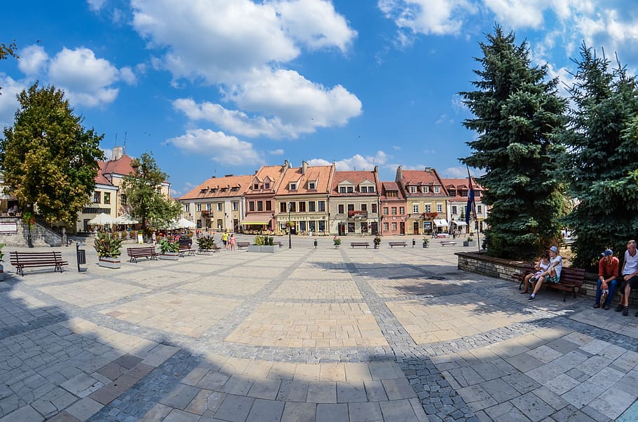 sandomierz, polandia, kota tua, pasar, monumen, pariwisata, arsitektur, eksterior bangunan, struktur bangunan, langit