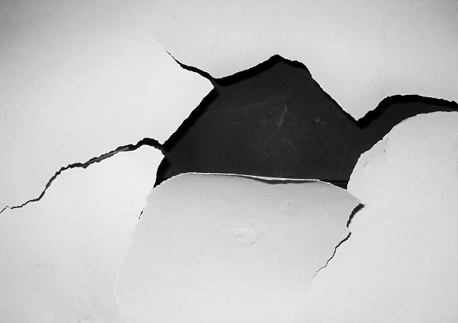 black, surface, white, cracked, paint, hole, crack, wallpaper, wall, funny