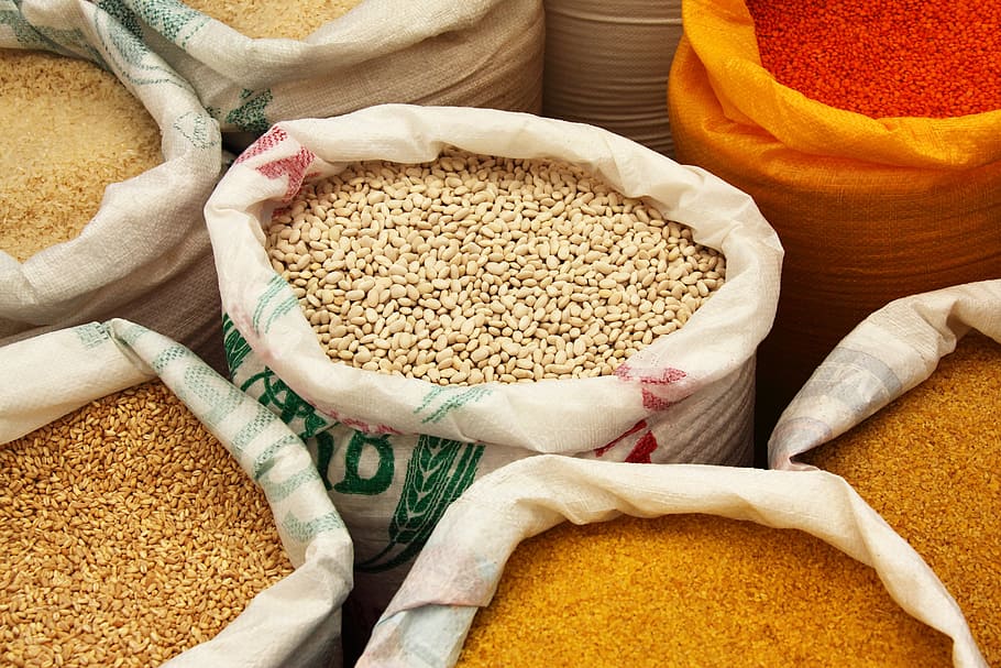 feeds in sacks, Asian, Bag, Brown, Buy, Color, Colorful, dry, exotic, food