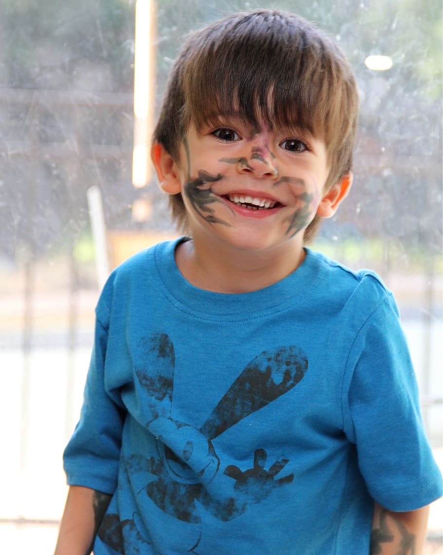 boy, face paint, fun, smile, playing, family, little boy, happiness, childhood, happy children