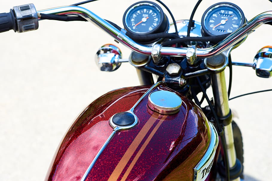 vintage, motocycle, tank, gauges, old, cycle, speedometer, chrome, gas, retro
