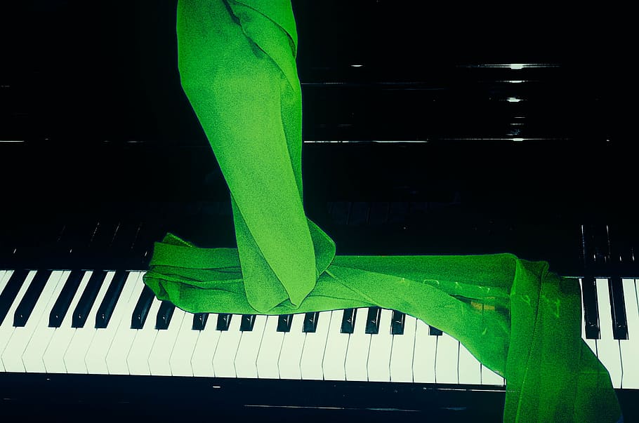 piano, green scarf, music, key, piano keys, musical Instrument, piano Key, musician, classical Music, practicing