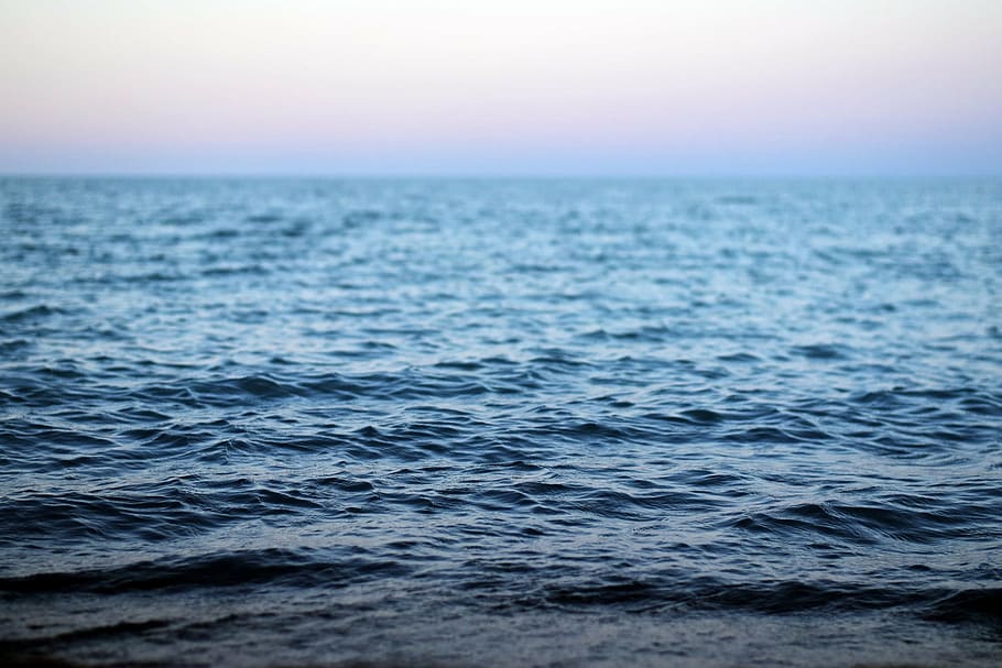 ondas do mar, mar, ondas, natureza, água, oceano, superfície, azul, horizonte sobre a água, pôr do sol