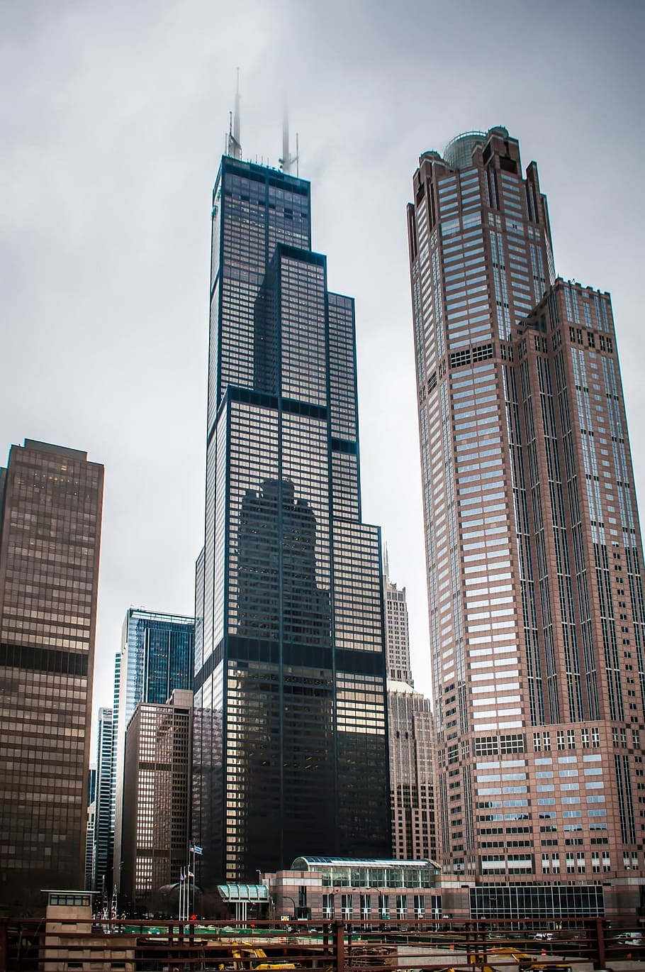 high-rise buildings, architecture, bean, blue, chicago, city, close-up, cloud gate, detail, glass