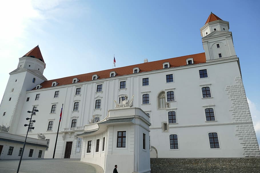 Bratislava, Eslováquia, Danúbio, Cidade, arquitetura, historicamente, castelo, edifício histórico, torre, exterior do edifício