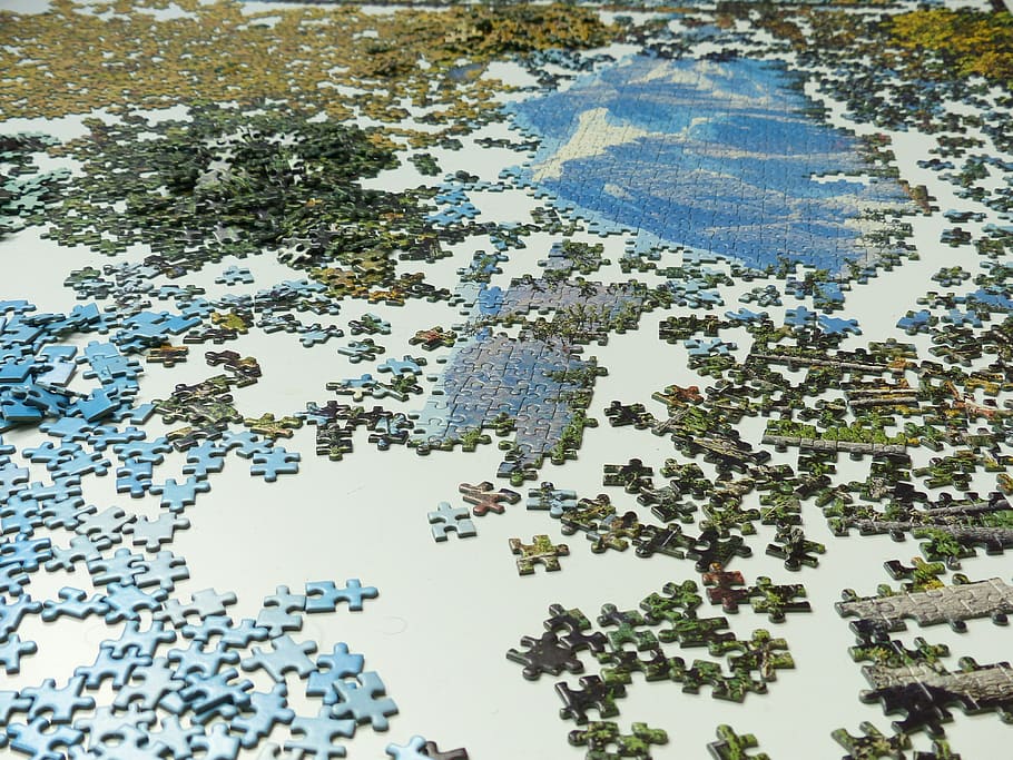 jigsaw puzzle set, puzzle, play, puzzle piece, particles, share, build, tricky, difficult, patience