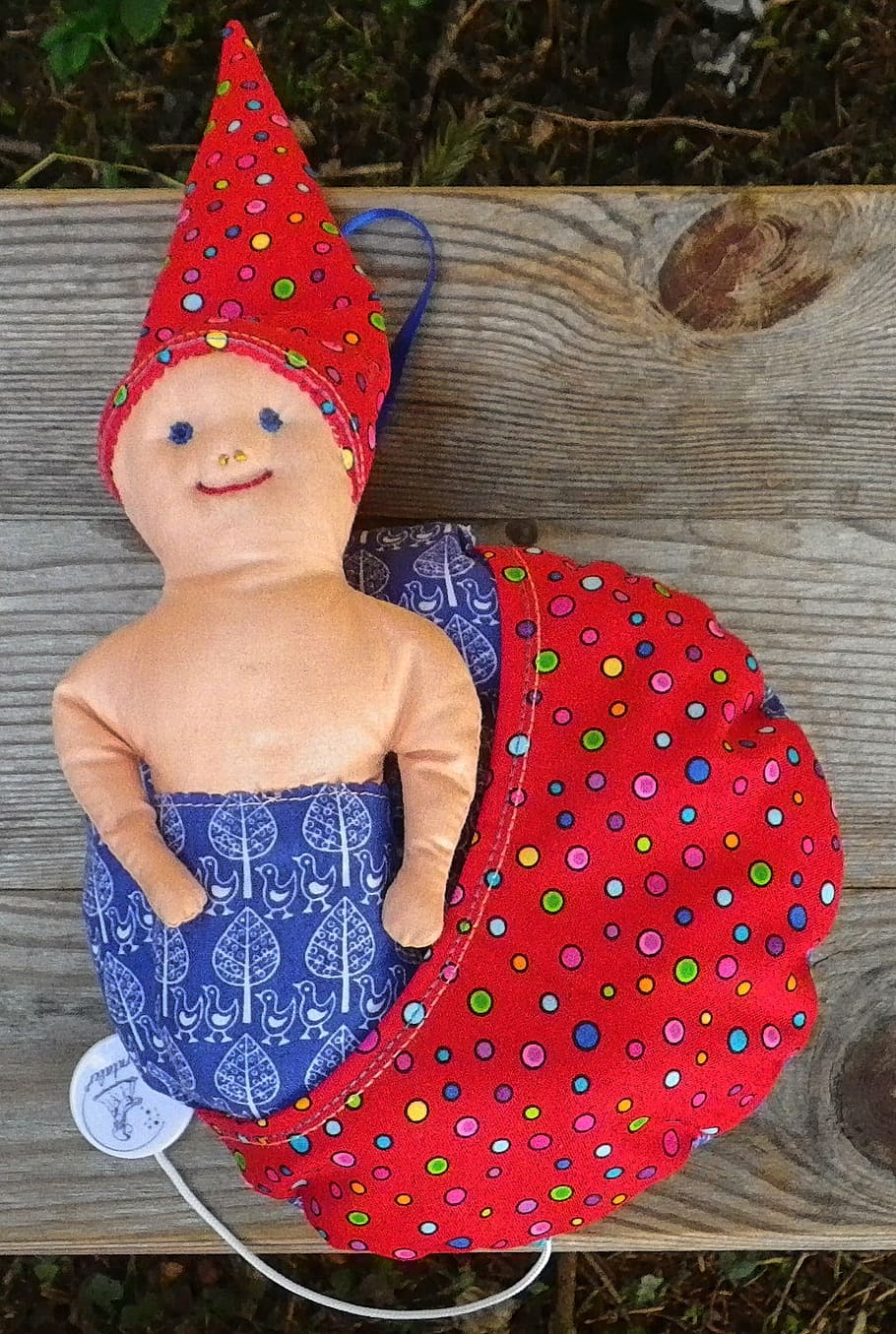 game clock, cuddly doll, mermaid, childhood, child, red, celebration, clothing, hat, wood - material