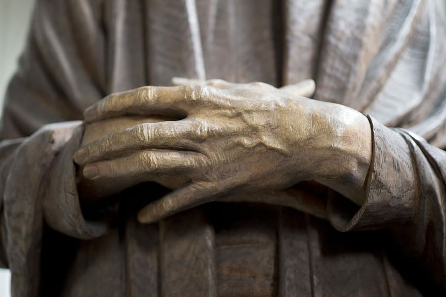 sculpture, statue, hand, old, hands, woman, human hand, human body part, one person, adult