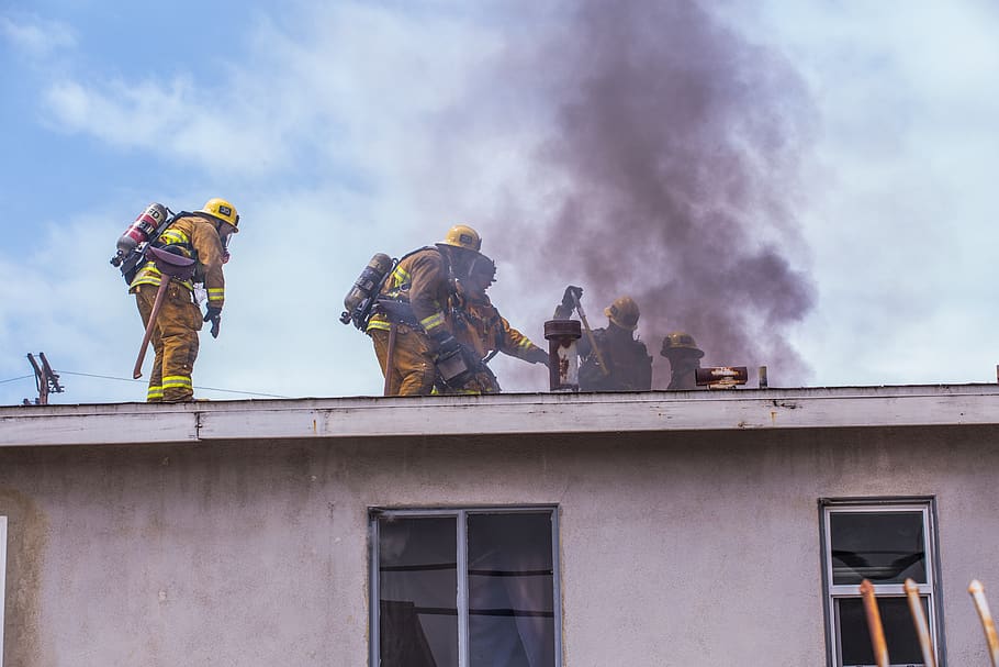fire, fireman, los angeles, smoke, danger, charred, blackened, burned, house fire, apartment fire