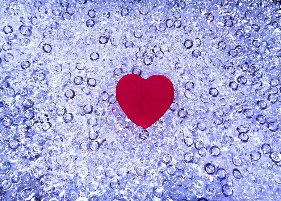 red heart illustration, diamond, blue, shiny, shine, color, bright, crystal, sparkle, glass