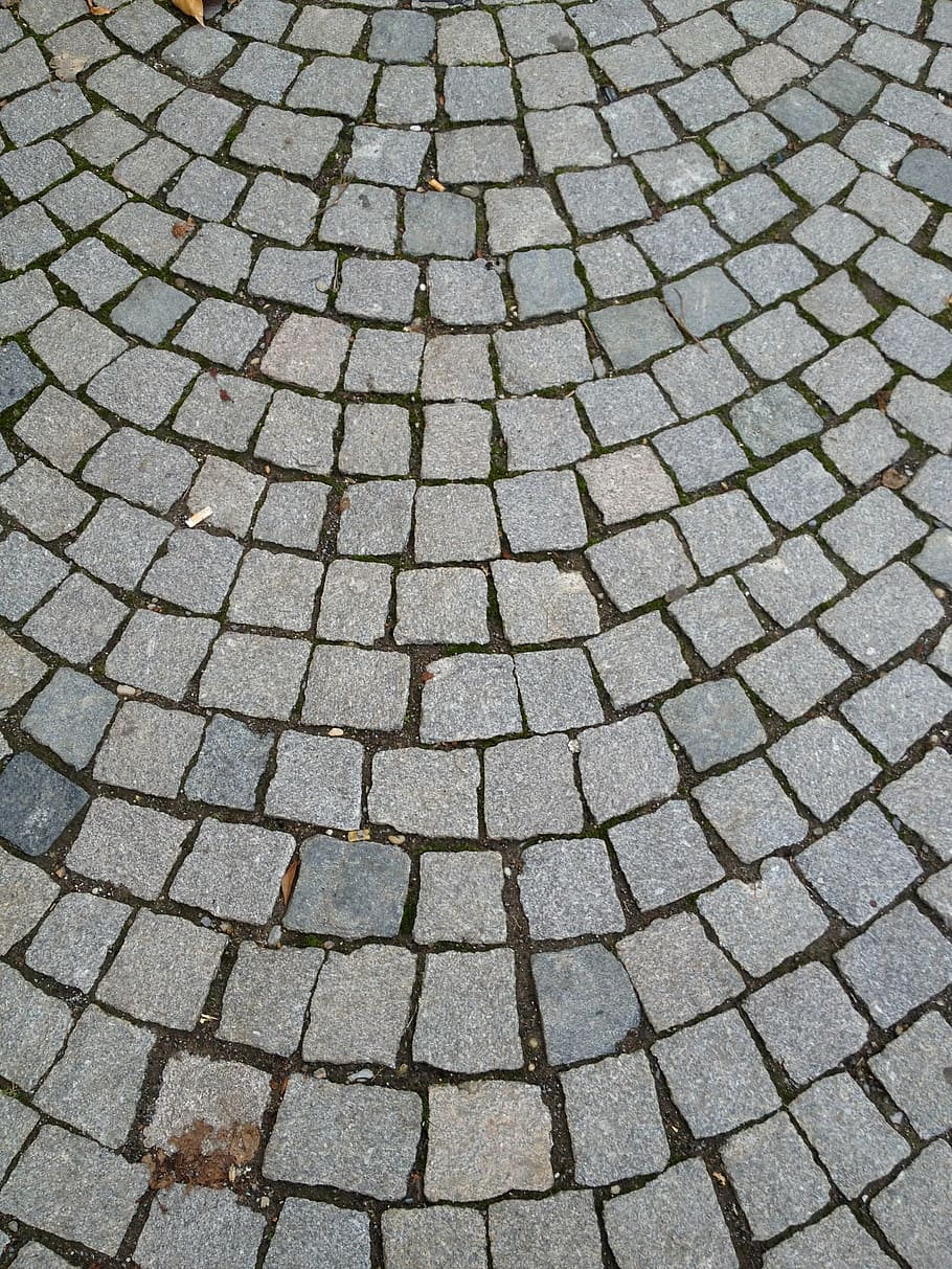 cobblestones, patch, stone, pattern, texture, structure, away, backgrounds, full frame, street