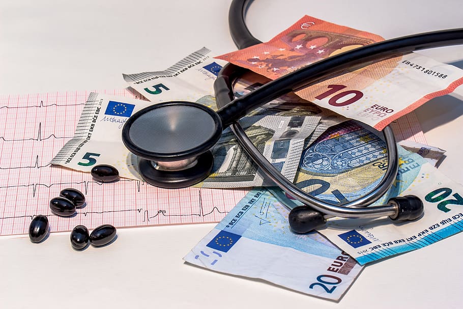 doctor, cash bank notes, Stethoscope, cash, bank notes, various, healthcare, medical, money, nurse