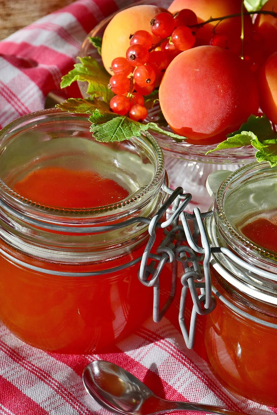 clear, glass jar, fruits, Jam, Apricot, Cook, apricots, preparations, glasses, fruit