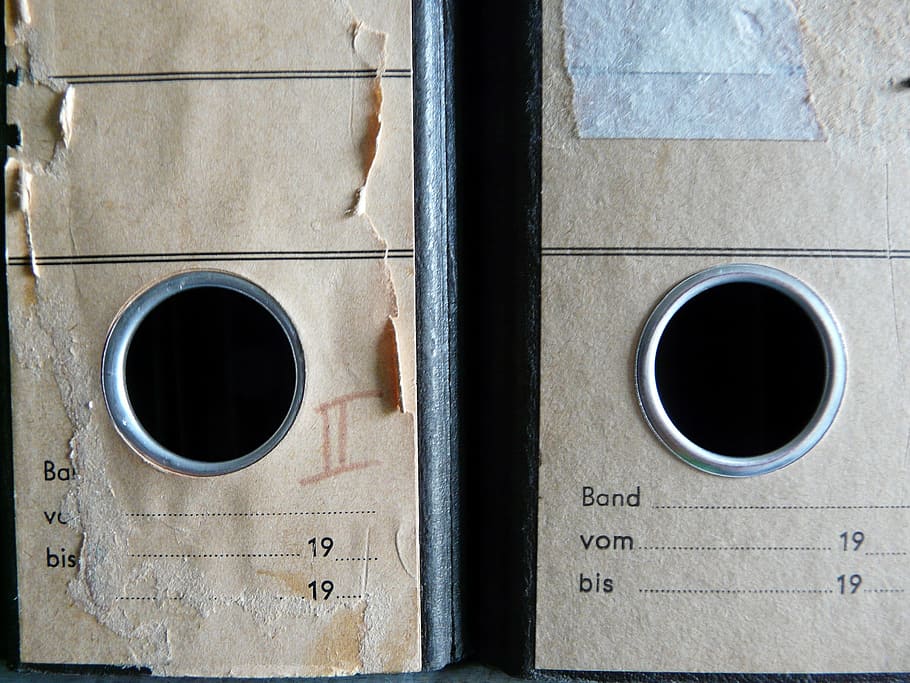 two, brown-and-gray boxes, closeup, photography, files, aktenordner, old, office, regulation, shape