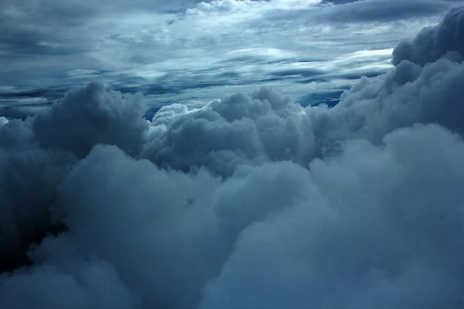 bird, eye view photo, clouds, floppy clouds, cloudy sky, black white sky, nature, sky, cloudy, wallpaper
