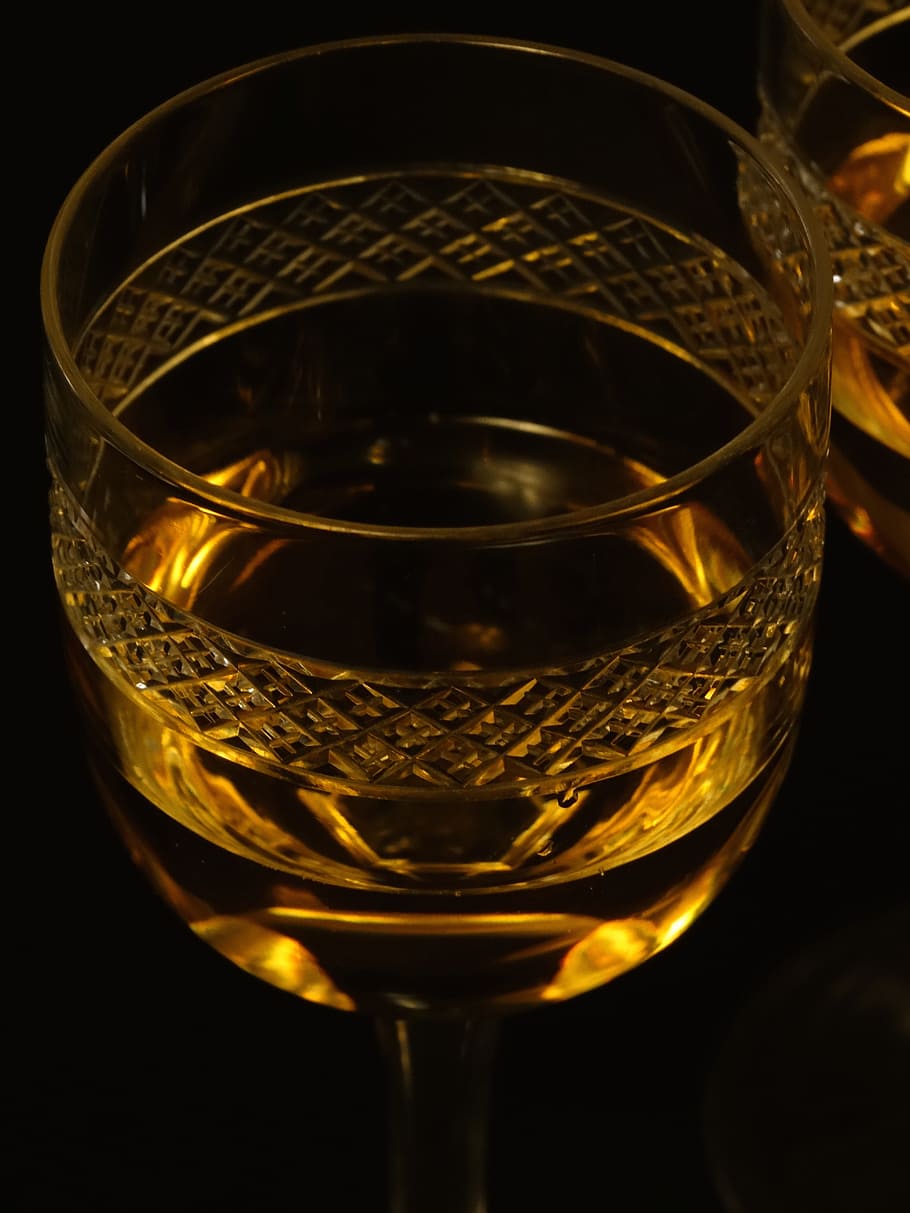 Wine Glass, Crystal Glass, wine, chardonnay, alcohol, drink, whiskey, cognac - Brandy, brandy, bourbon Whisky