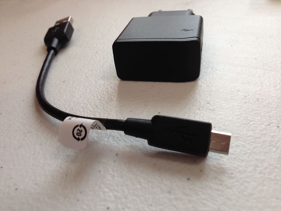 검정색, 여행용 어댑터, 마이크로 USB 케이블, 흰색, 표면, 충전기, USB, 미니, 5 핀 USB, 케이블