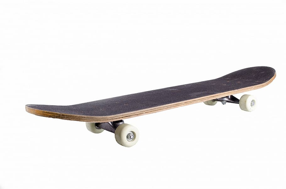 black skateboard, skate, skateboard, skateboarder, board, skateboarding, park, black, close-up, isolated