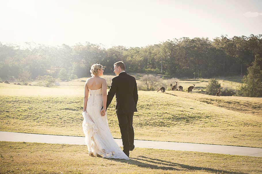 fotografía de boda, golf resort, novia, amor, casado, al aire libre, mujeres, hombres, novio, sonriente