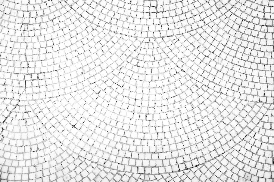 white, mosaic floor tiles, mosaic, texture, structure, textures, pattern, stones, asterisk, full frame