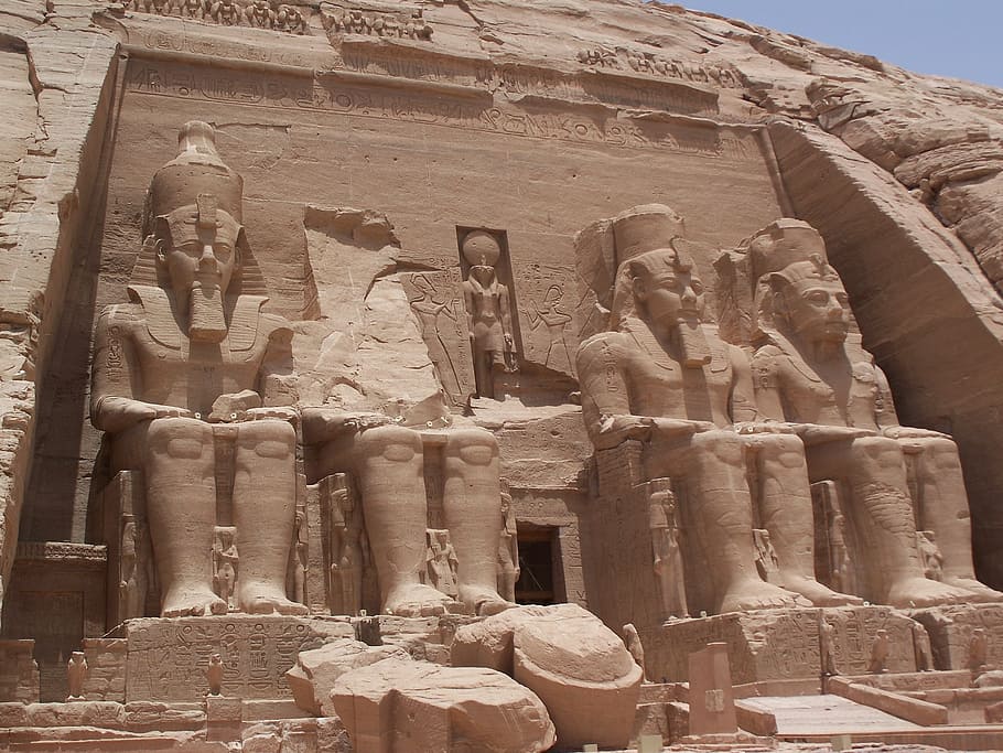 giza egypt landmark, ramses 2, tomb, abu simbel, ancient egypt, history, art and craft, the past, human representation, architecture