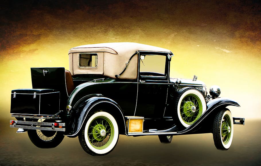 vintage, black, white, vehicle, transport, auto, oldtimer, nostalgia, vintage car, automotive