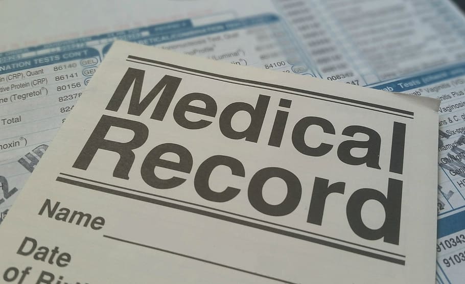 médico, formulario de registro, azul, blanco, papel, registro, salud, paciente, formulario, archivo