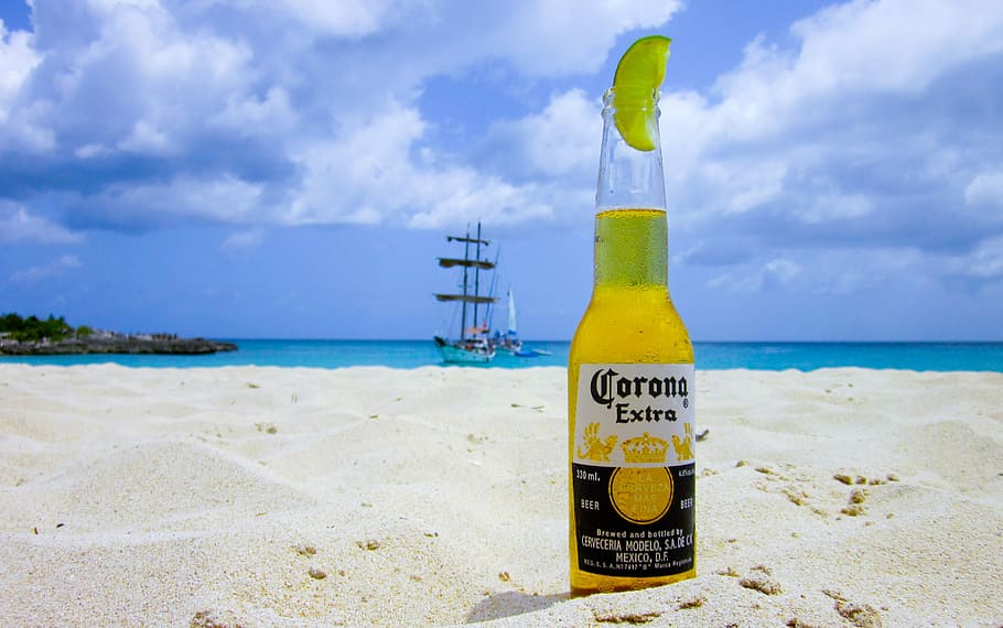 beach, Corona Beer, on the Beach, beer, beverage, drink, photos, public domain, refreshment, sunny