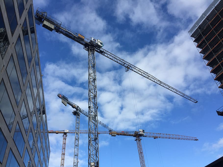building, crane, construction, industry, business, urban, tower, city, concrete, sky