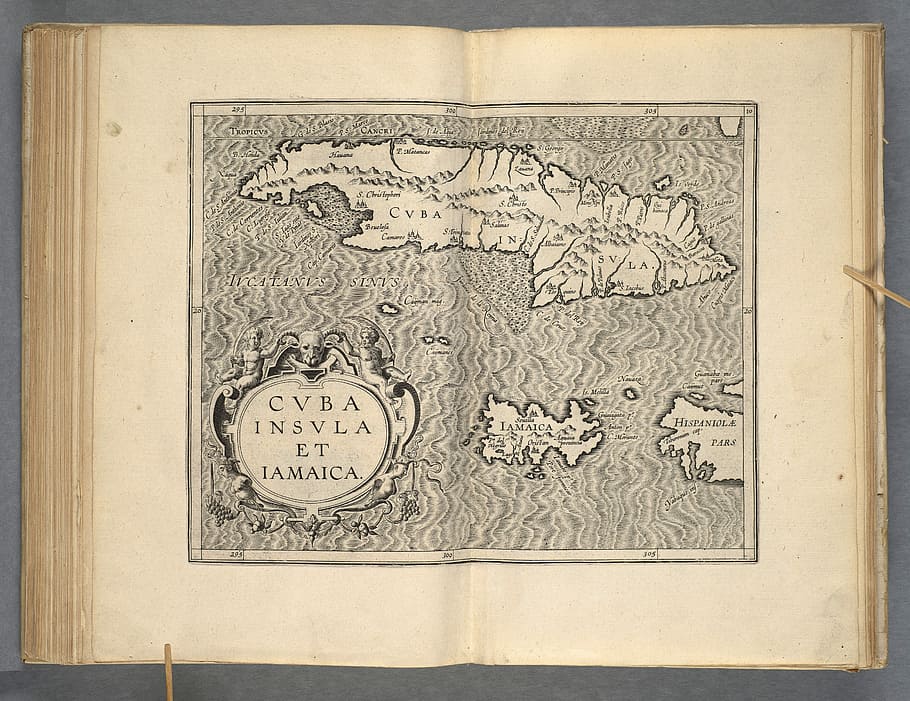 cornelius van wytfliet, 1597, Map, Cuba, cornelius, photos, historic, public domain, antique, old