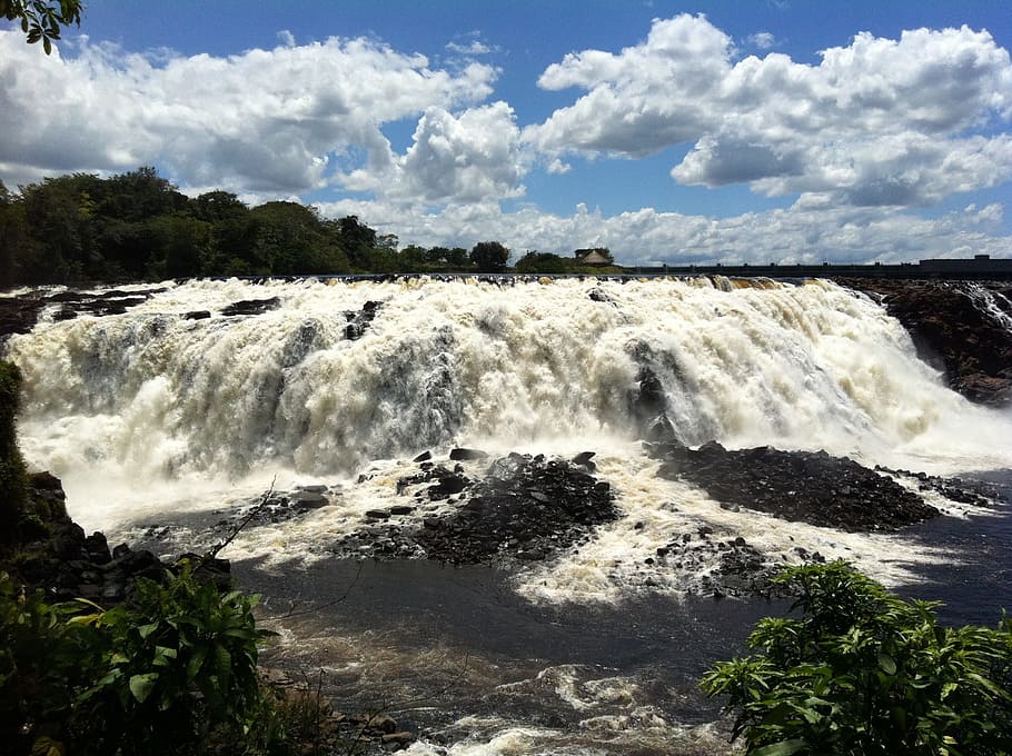 Falls, Ciudad Bolivar, Venezuela, nature, motion, water, river, outdoors, cloud - sky, beauty in nature