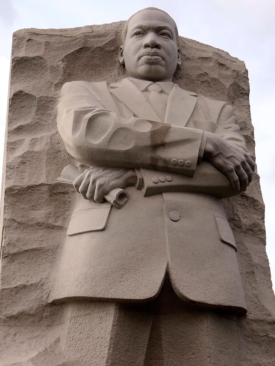 struktur beton coklat, Martin Luther King, Washington, Monumen, mlk, hak-hak sipil, inspiratif, pemimpin kulit hitam, ikon, usa