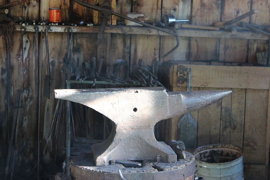 anvil, metal, antique, heavy, ironwork, blacksmith, workshop, tool, metalwork, traditional