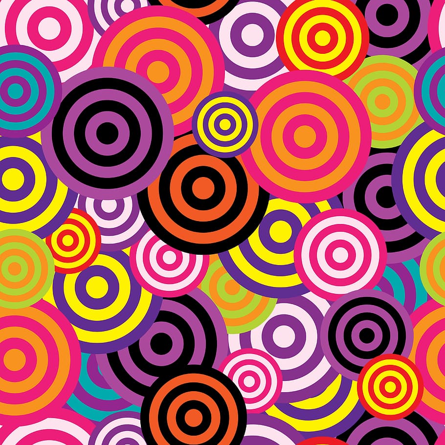 multicolored spiral backgroudn, abstract, circles, background, retro, 60s, 70s, backdrop, bright, design