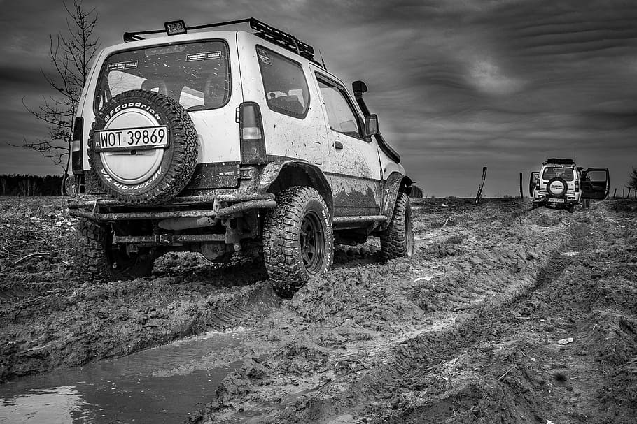 two, suv, travelling, road, off-road, 4x4, car, extreme, adventure, dirt