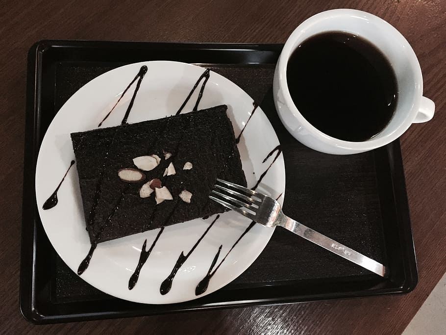 brownie, hand our coffee, dessert cafe, food and drink, coffee, sweet food, cup, drink, mug, freshness