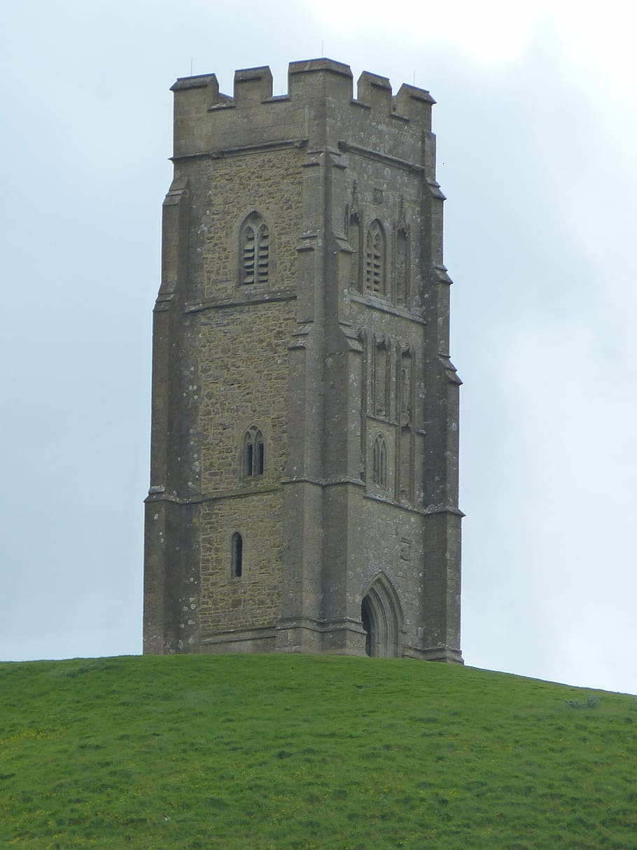 glastonbury tor, england, united kingdom, tower, mystical, mountain, hill, avalon, artus say, glastonbury