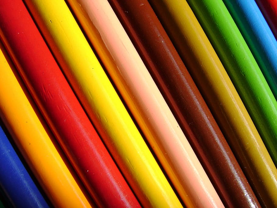 assorted-color pencils, colors, color, pencil, rainbow, multi colored, full frame, backgrounds, side by side, close-up