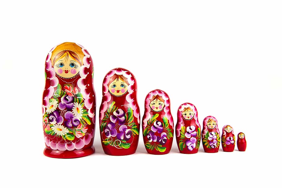 красно-бело-зеленая матрешка, деревянная, культура, символ, ретро, ​​игрушка, россия, русская, типичная, бабушка