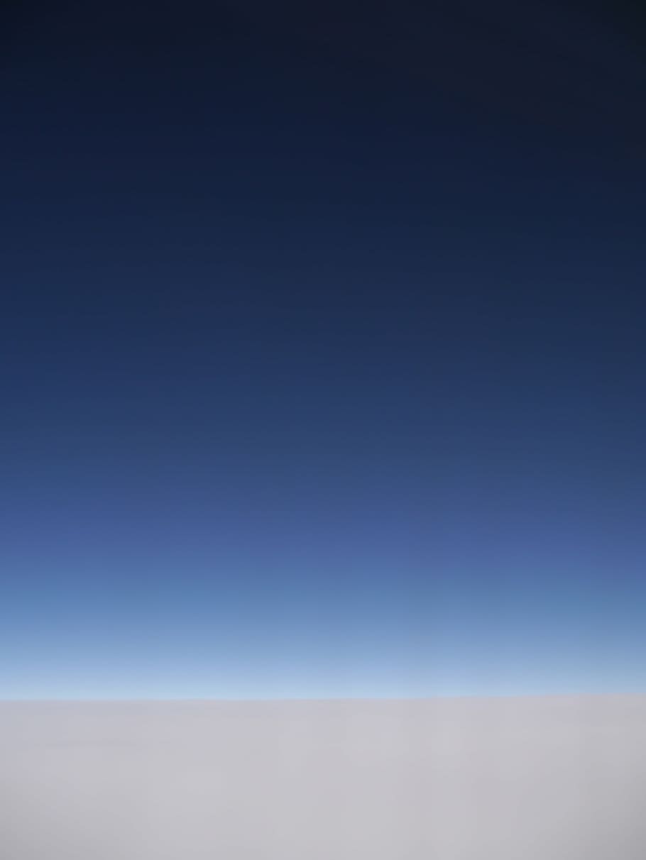 sea of clouds, sky, universe, aerial photograph, blue, gray, copy space, horizon, clear sky, horizon over land