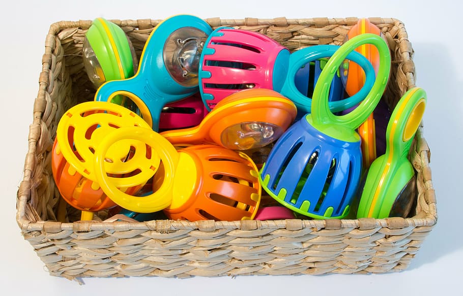 bells, cage bells, toy, infant, play, colorful, isolated, bells in basket, childhood, bright