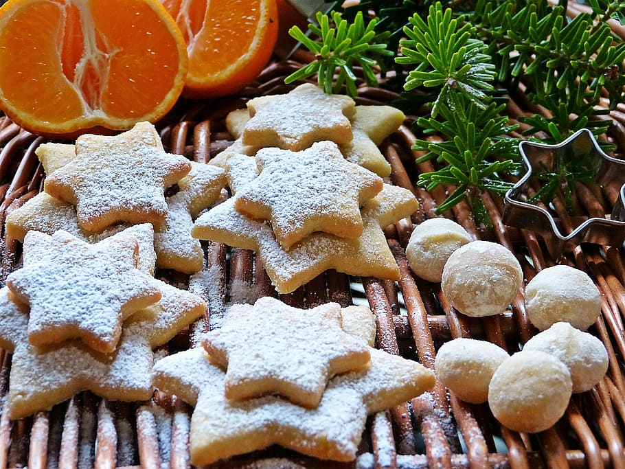 baked star nuggets, cookie, christmas, advent, macadamia, nuts, nicholas, cookie cutter, mandarin, christmas cookies