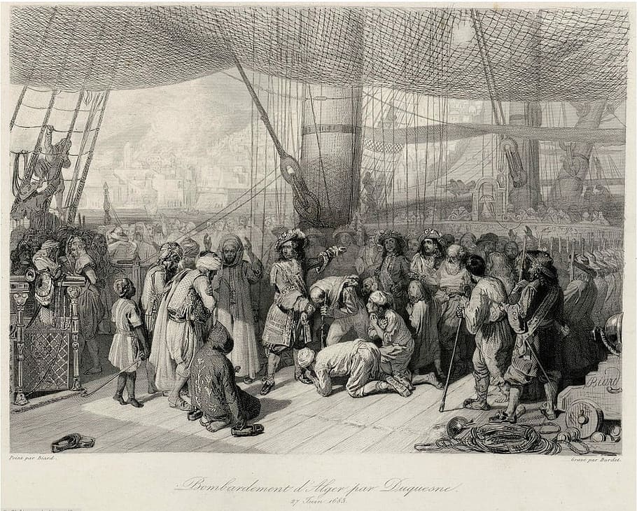 delivering, christian captives, 1683, Abraham Duquesne, Christian, Captives, Algiers, abraham dusquesne, algeria, prisoners
