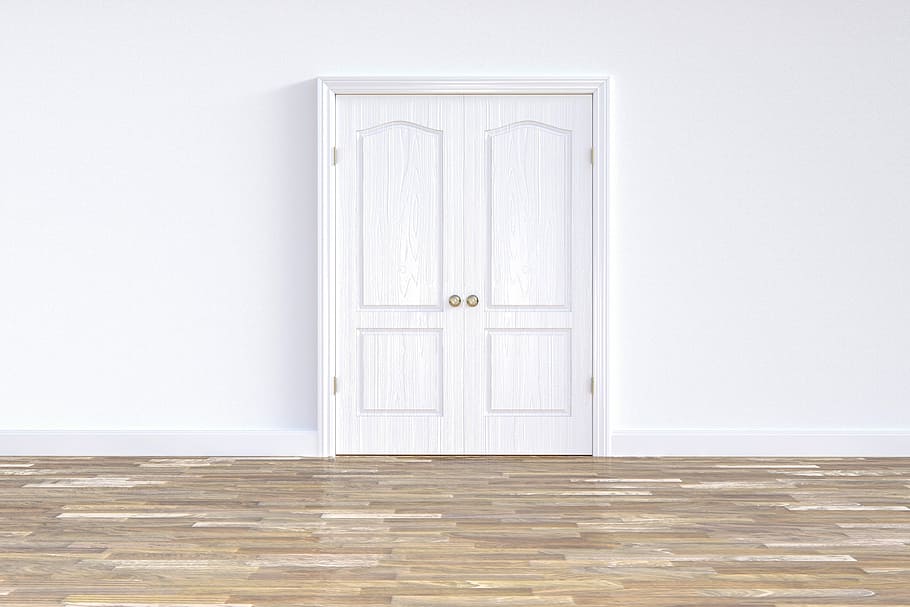 white wooden door, door, doorway, entrance, indoors, interior, design, home, flooring, white color