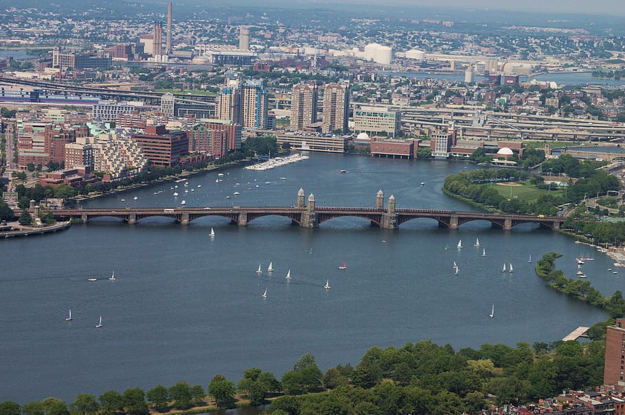 boston, horizonte, ciudad, massachusetts, puente, paisaje, rascacielos, ciudades, estados unidos, arquitectura