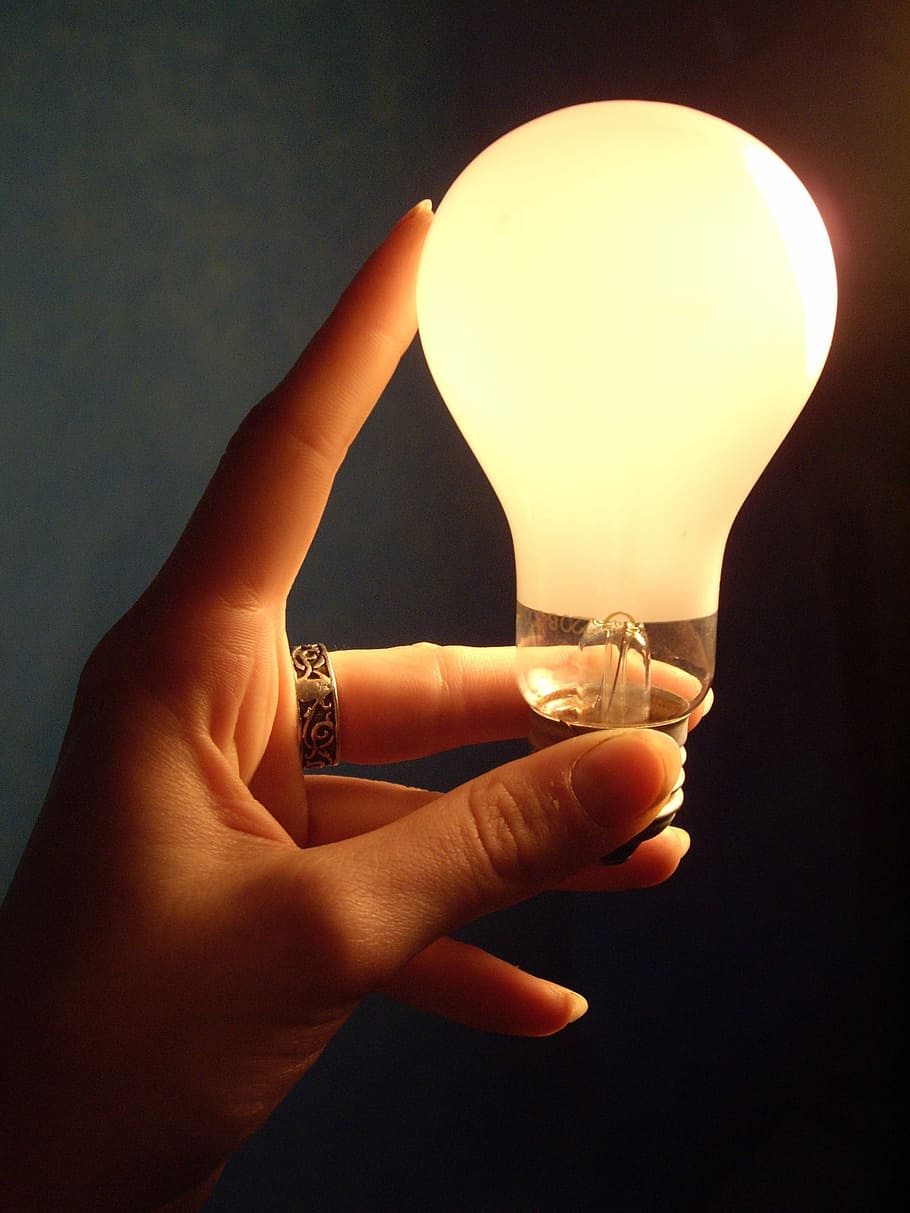 lamp, lightbulb, electricity, lit, easy, light, bright, hand, lantern, energy