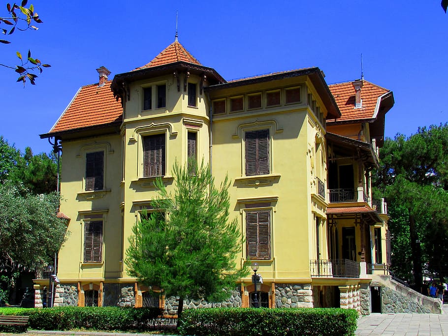rumah, tua, bangunan, vila, pedesaan, thessaloniki, yunani, vintage, eksterior bangunan, Arsitektur