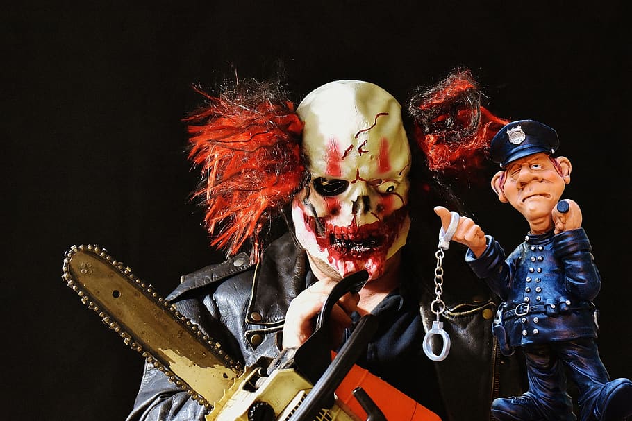 horror clowns, trend, usa, evil clowns, terrible, offender, fear and loathing, punishable, assault and battery, police