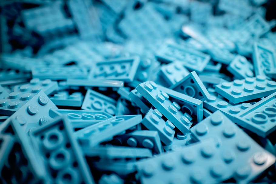 fun, games, blue, lego, stacks, large group of objects, selective focus, close-up, full frame, abundance